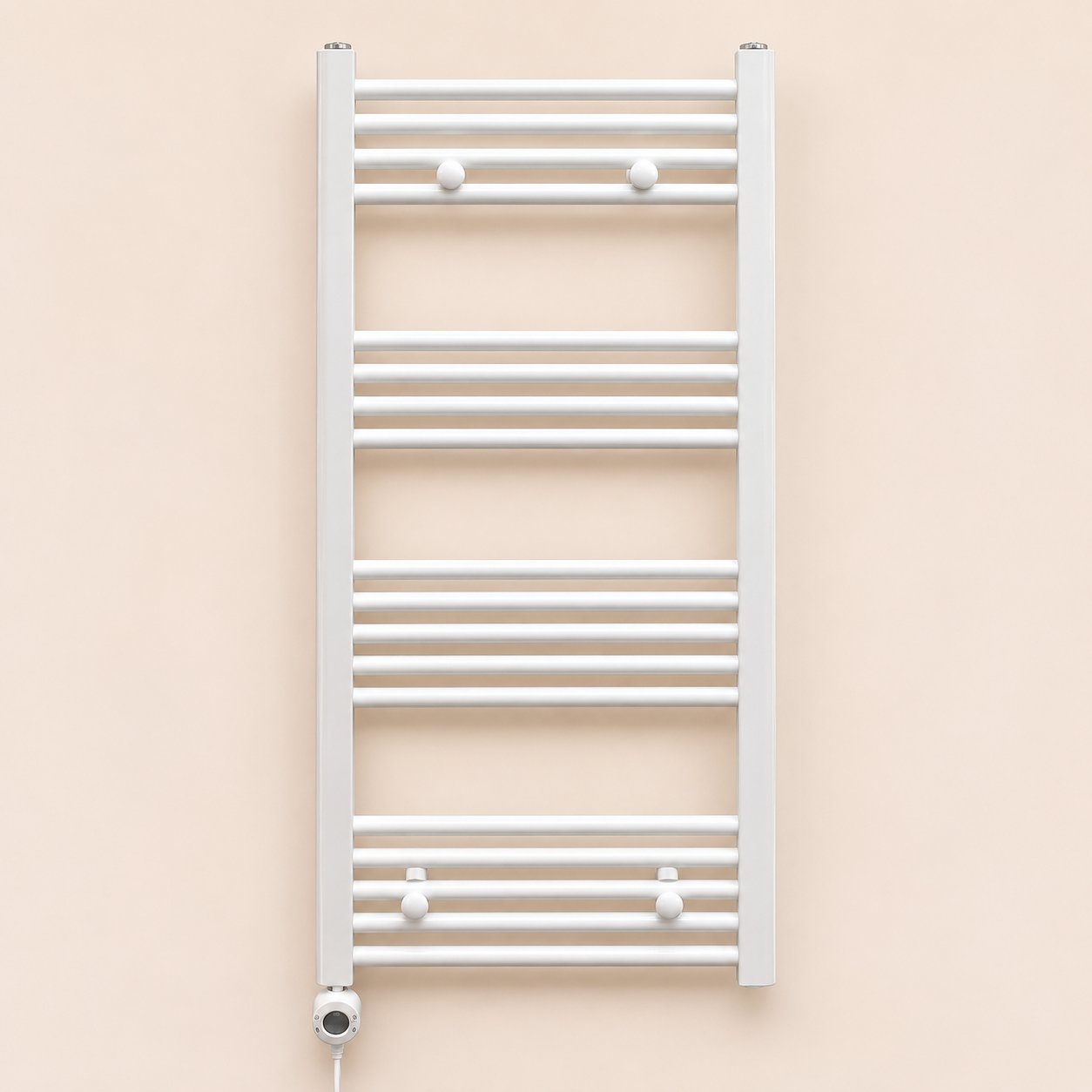 Minimalist White Heated Towel Rail